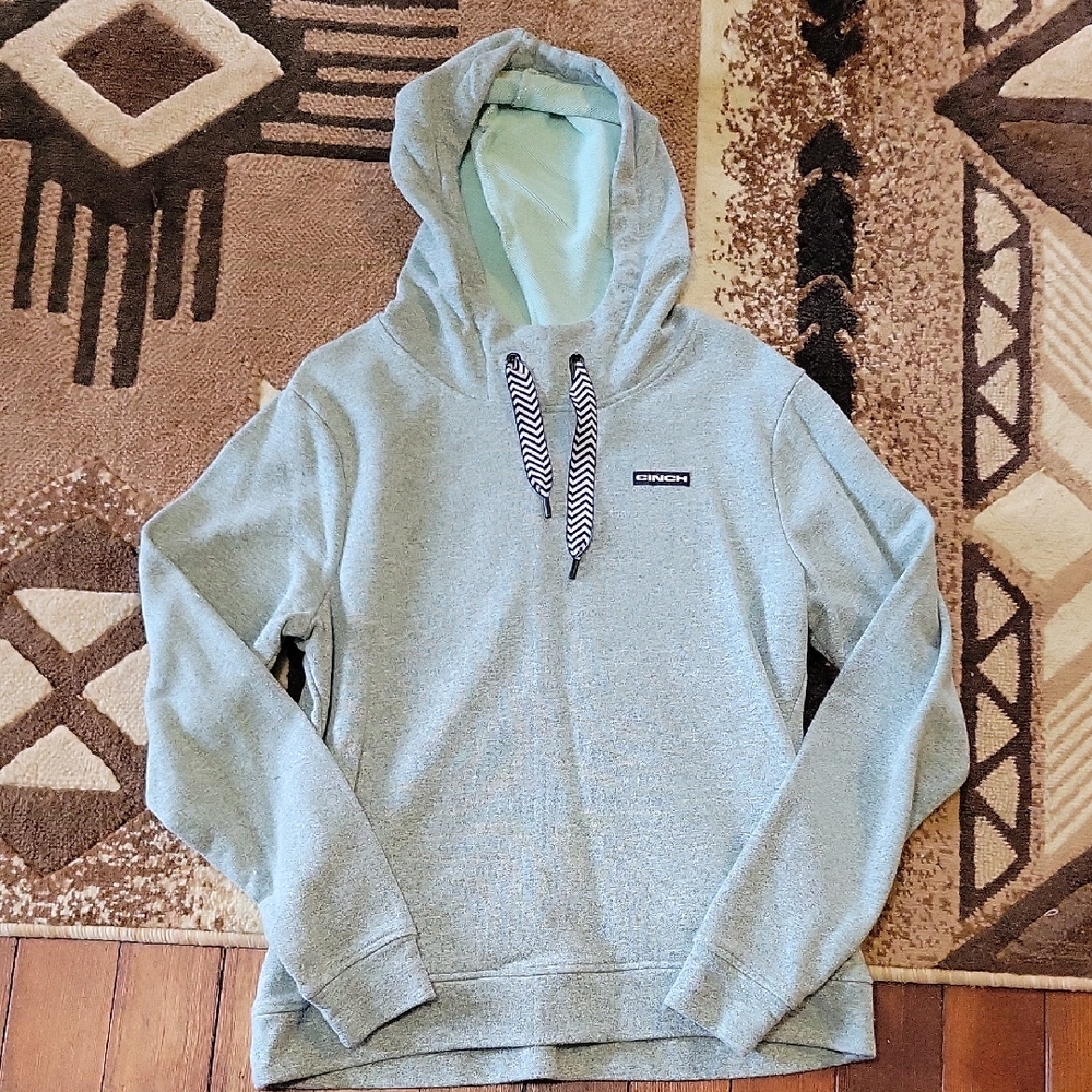 Cinch Light Blue Hoodie Sweatshirt